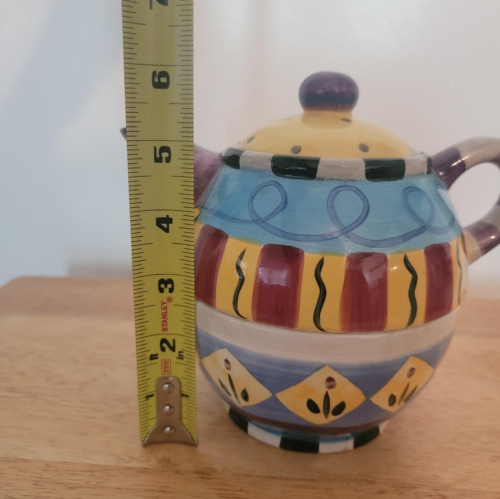 Stackable 3pc Ceramic Tea Set - Picture 3 of 13
